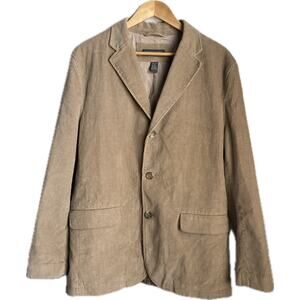BANANA REPUBLIC Corduroy Blazer Sport Jacket Mens L Tan Brown Preppy Academia